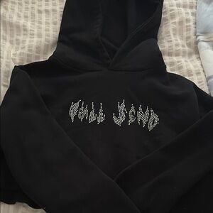 FULL SEND Cropped Black Hoodie